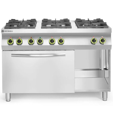 Kuchnia gazowa 6 palników z piekarnikiem elektrycznym GN1/1 Kitchen Line - Hendi 225899 Hendi