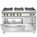 Kuchnia gazowa 6 palników z piekarnikiem elektrycznym GN1/1 Kitchen Line - Hendi 225899 Hendi