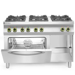 Kuchnia gazowa 6 palników z piekarnikiem elektrycznym GN1/1 Kitchen Line - Hendi 225899 Hendi