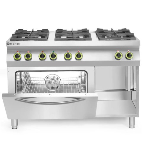 Kuchnia gazowa 6 palników z piekarnikiem elektrycznym GN1/1 Kitchen Line - Hendi 225899 Hendi