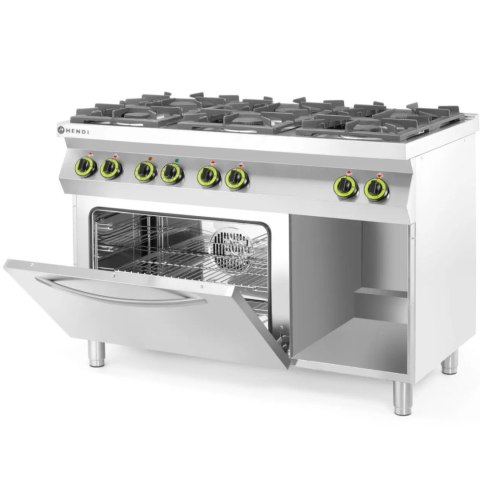 Kuchnia gazowa 6 palników z piekarnikiem elektrycznym GN1/1 Kitchen Line - Hendi 225899 Hendi