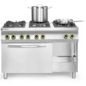 Kuchnia gazowa 6 palników z piekarnikiem elektrycznym GN1/1 Kitchen Line - Hendi 225899 Hendi