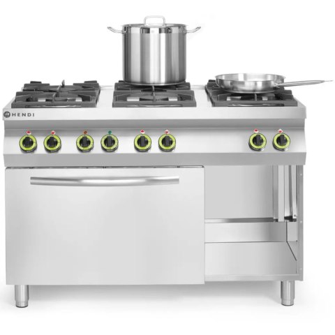 Kuchnia gazowa 6 palników z piekarnikiem elektrycznym GN1/1 Kitchen Line - Hendi 225899 Hendi