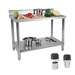 Stół do kuchni blat roboczy ze stali nierdzewnej z rantem i dolną półką 120x60cm Royal Catering