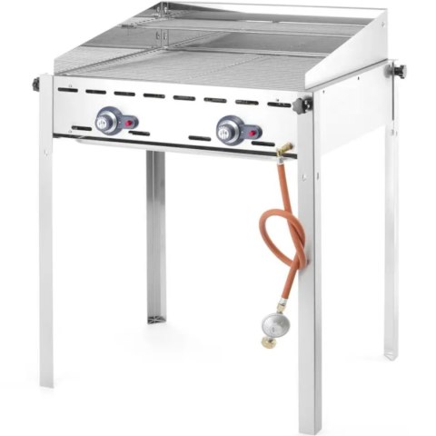 Grill gazowy "Green Fire" 2 palniki 11,6kW z osłoną i półką - Hendi 149508 Hendi