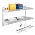 Półka ścienna stalowa wisząca podwójna z regulacją 80cm Royal Catering