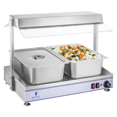 Elektryczna płyta taca grzewcza kompaktowa 2 lampy halogenowe 1100W 230V Royal Catering