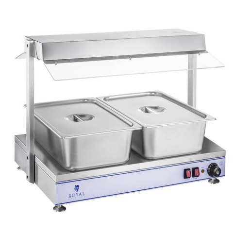 Elektryczna płyta taca grzewcza kompaktowa 2 lampy halogenowe 1100W 230V Royal Catering