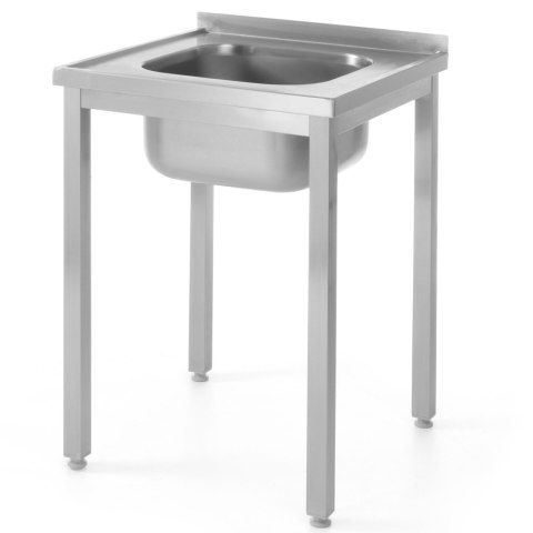Stół blat roboczy stalowy z jednym zlewem 600x600mm - Hendi 811849 Hendi