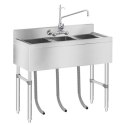 Zlew gastronomiczny ze stali nierdzewnej basen 3 komorowy 100x50cm Royal Catering