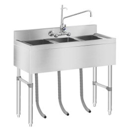 Zlew gastronomiczny ze stali nierdzewnej basen 3 komorowy 100x50cm Royal Catering