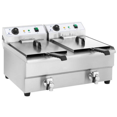 Frytkownica frytownica gastronomiczna dwukomorowa z kranami 230V 2x16L Royal Catering
