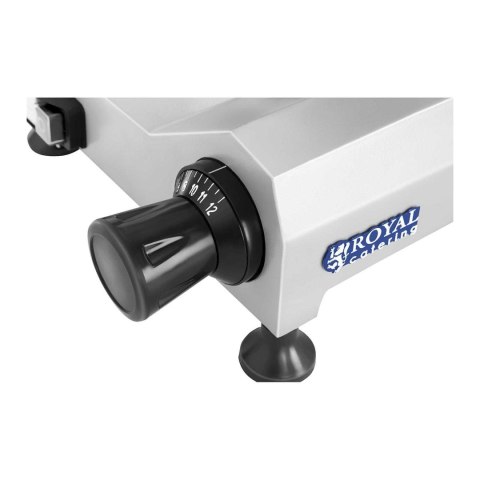 Krajalnica elektryczna do wędlin i sera z ostrzałką 150W śr. 250mm Royal Catering