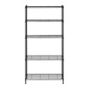 Regał magazynowy druciany ażurowy kolor czarny 180x90x35cm do 150kg Royal Catering