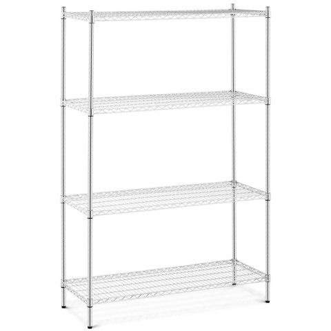 Regał warsztatowy chromowany 4 półki ażurowe do 1 t 1000 kg 120x45x180 cm Royal Catering