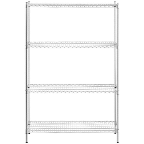 Regał warsztatowy chromowany 4 półki ażurowe do 1 t 1000 kg 120x45x180 cm Royal Catering