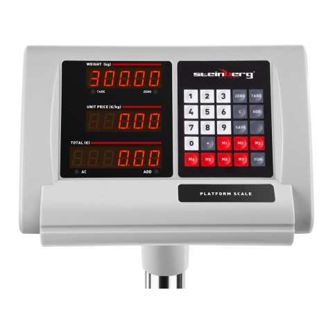 Waga platformowa magazynowa licząca 45x60cm zasilacz + akumulator 300kg / 50g Steinberg Systems