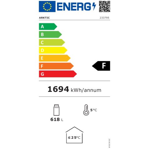 Witryna szafa chłodnicza z podświetlanym panelem reklamowym 750L ARKTIC
