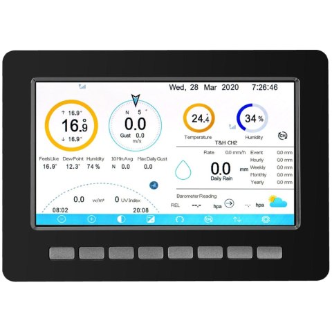 Bezprzewodowa stacja meteorologiczna pogodowa solarna 7w1 LCD WiFi 100m Steinberg Systems