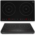 Kuchenka indukcyjna nastawna z panelem dotykowym 2 pola grzewcze Black Line śr. 22 cm 3500 W - Hendi 239414 Hendi