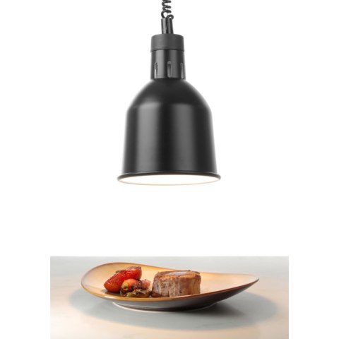 Lampa do podgrzewania potraw - wisząca cylindryczna stożkowa czarna śr. 175mm 250W - Hendi 273852 Hendi