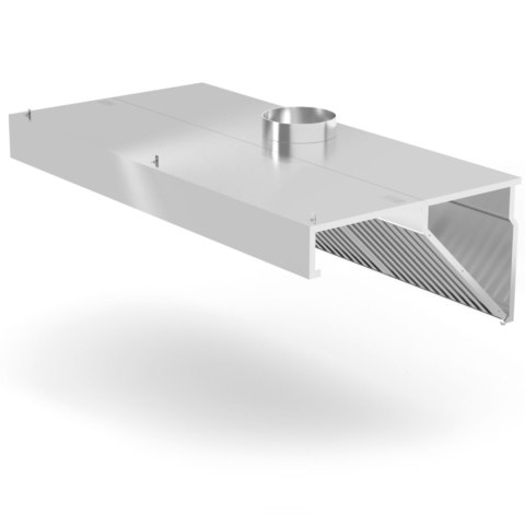 Okap pochłaniacz przyścienny skośny z filtrami labiryntowymi nierdzewny 120x70x45 cm - Hendi 229293 Hendi