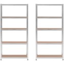 Regał magazynowy metalowy 5 półek 875 kg 90 x 30 x 180 cm szary 2 szt. MSW