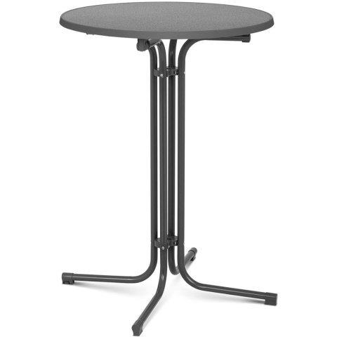 Stół stolik barowy okrągły wysoki składany śr. 80 cm wys. 110 cm szary Royal Catering