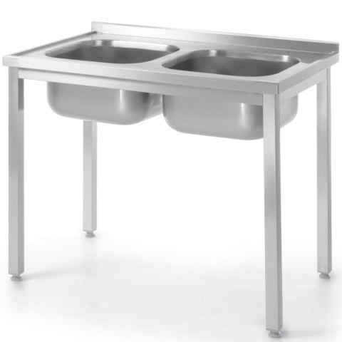 Basen zlew dwukomorowy Budget Line STAL 1000 x 600 x 850 cm - Hendi 817049 Hendi