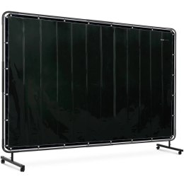 Ekran kurtyna spawalnicza ochronna z ramą na kółkach 240 x 180 cm - czarna Stamos Germany