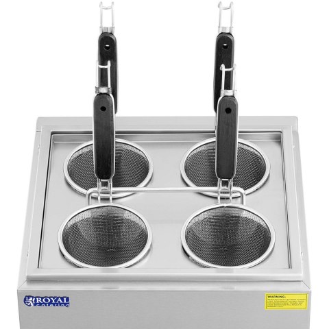 Makaroniarka warnik do gotowania makaronu z kranikami 4 kosze 2 x 6,5 l 3000 W Royal Catering
