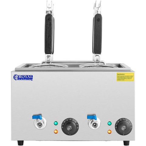 Makaroniarka warnik do gotowania makaronu z kranikami 4 kosze 2 x 6,5 l 3000 W Royal Catering