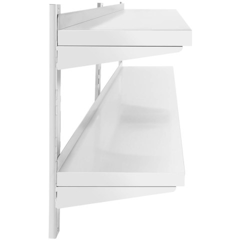 Półka ścienna wisząca gastronomiczna podwójna z regulacją STAL 200 x 30 cm Royal Catering