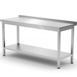 Stół blat roboczy przyścienny z rantem półką Kitchen Line STAL 1200 x 600 x 850 mm - Hendi 817285 Hendi