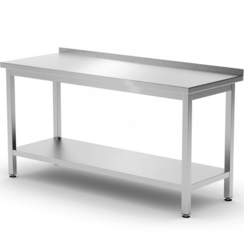 Stół blat roboczy przyścienny z rantem półką Kitchen Line STAL 1200 x 600 x 850 mm - Hendi 817285 Hendi