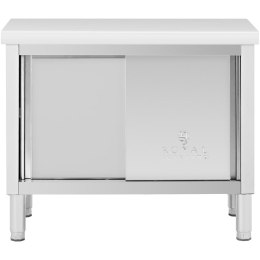 Stół gastronomiczny z szafką z drzwiami suwanymi STAL 100 x 50 cm do 330 kg Royal Catering