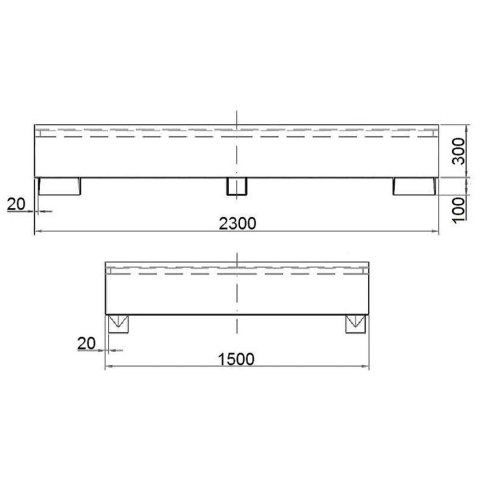 Wanna wychwytowa do zbiornika IBC paletopojemnika MAUZER 2 x 1000L - ocynkowana MEVA