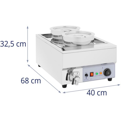 Bemar elektryczny podgrzewacz stacja do zupy fondue czekolady 1500 W 2 x 7 l Royal Catering