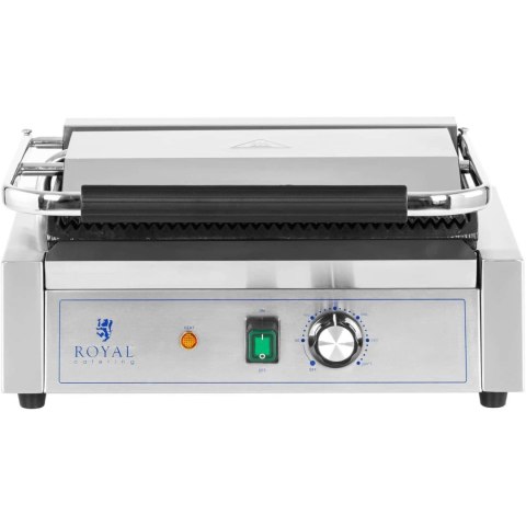 Grill kontaktowy elektryczny ryflowany 33 x 22 cm 2200 W Royal Catering