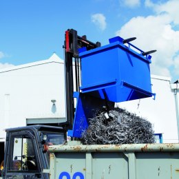 Kontener pojemnik z uchylnym otwieranym dnem klapowym 600L MEVA