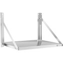 Półka ścienna gastronomiczna składana ze stali nierdzewnej do 40 kg 60 x 45 cm Royal Catering