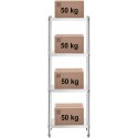 Regał metalowy magazynowy gastronomiczny do 200 kg 60 x 40 x 180 cm Royal Catering