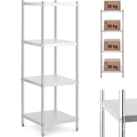 Regał metalowy magazynowy gastronomiczny do 200 kg 60 x 60 x 180 cm Royal Catering