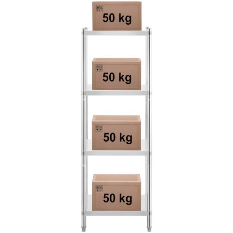 Regał metalowy magazynowy gastronomiczny do 200 kg 60 x 60 x 180 cm Royal Catering