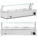 Bemar podgrzewacz do potraw bufet grzewczy z osłoną 3 x GN 1/2 2000 W Royal Catering