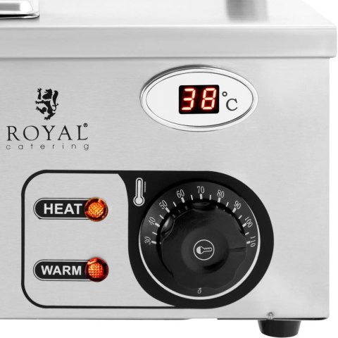 Bemar podgrzewacz do potraw bufet grzewczy z osłoną 3 x GN 1/2 2000 W Royal Catering