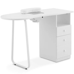 Biurko kosmetyczne do manicure z pochłaniaczem pyłu 120 x 45 cm - białe Physa