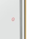 Konsola konsoleta fryzjerska lustro z oświetleniem LED owalne 180 x 70 cm - złote Physa