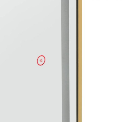 Konsola konsoleta fryzjerska lustro z oświetleniem LED owalne 180 x 70 cm - złote Physa