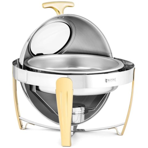 Podgrzewacz bemar bufetowy do potraw na pastę okrągły z pokrywą rolltop 6 l Royal Catering